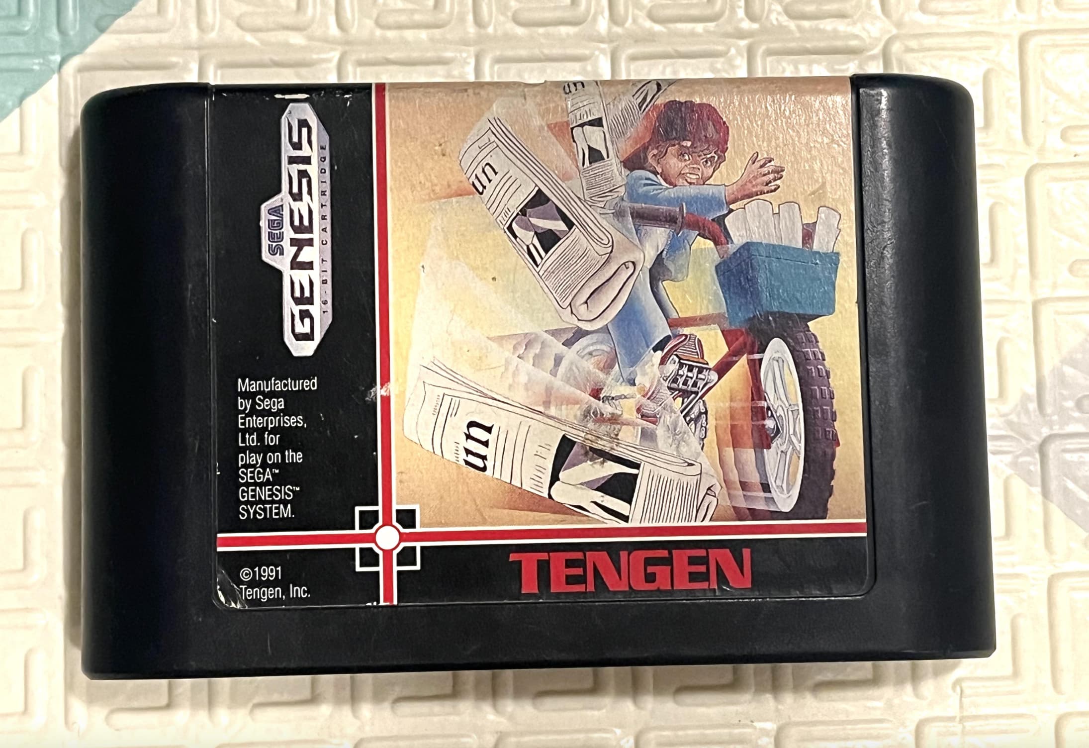 paperboy mega drive - Sega Genesis 16Bit Cartridge Manufactured by Sega Enterprises, Ltd. for play on the Segat Genesist System. 1991 Tengen, Inc. un un Tengen